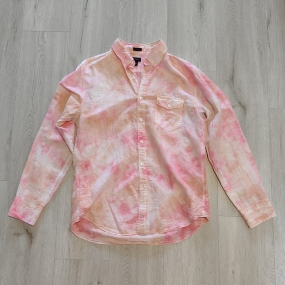 J Crew Baird McNutt Linen Button-Down Top- Tie Dye - Picture 1 of 3